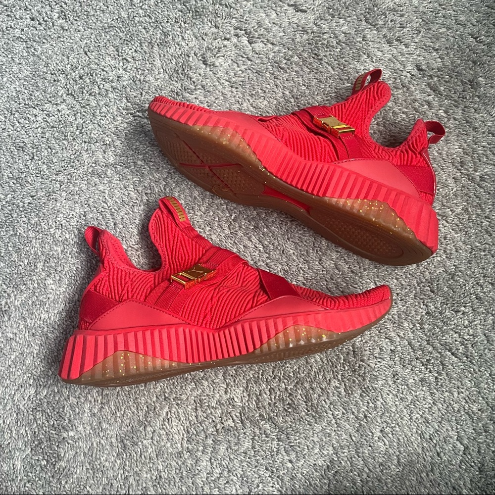 womens red puma sneakers